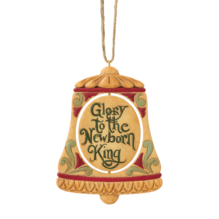 Jim Shore Heartwood Creek: Holy Family In Bell Rotating Hanging Ornament sparkle-castle