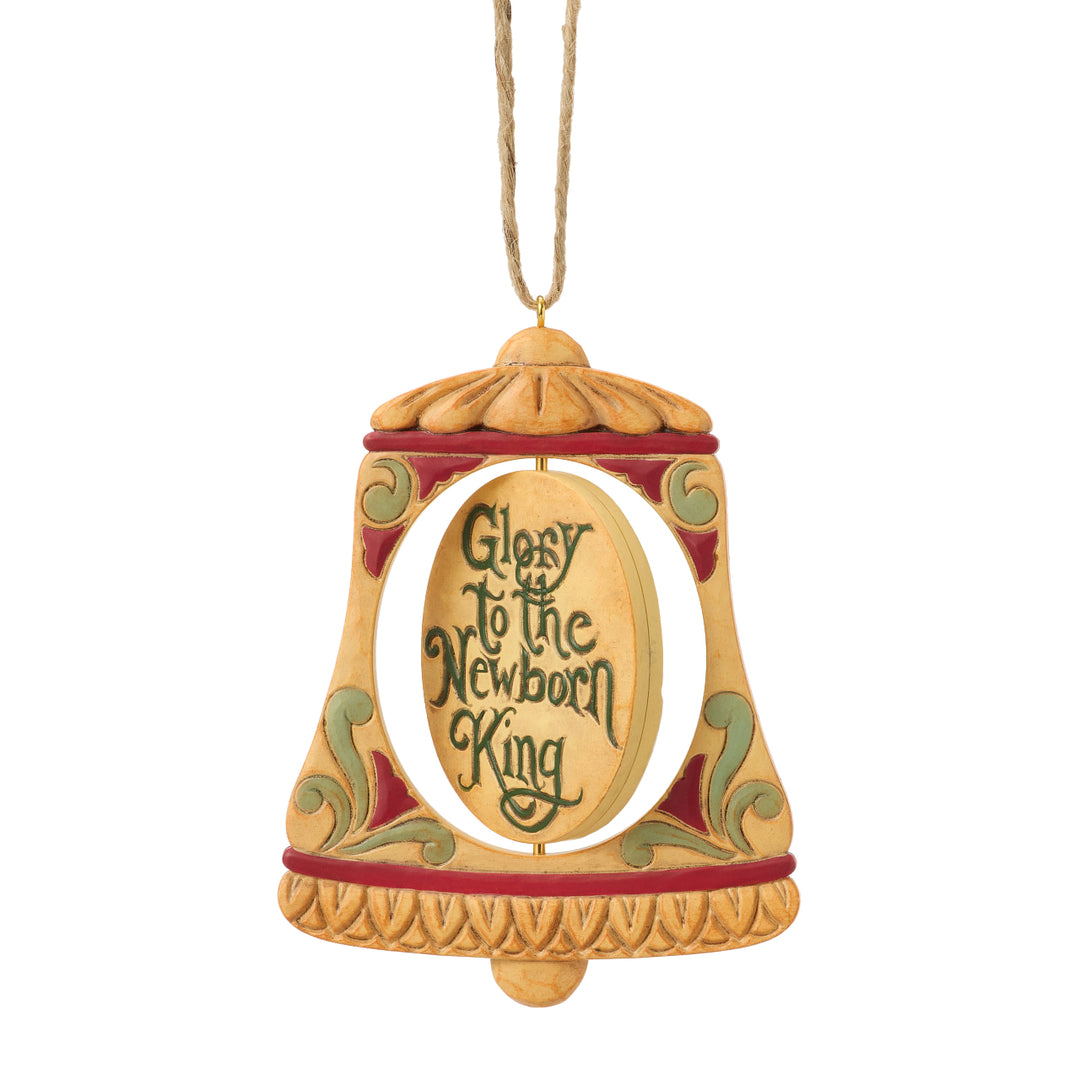 Jim Shore Heartwood Creek: Holy Family In Bell Rotating Hanging Ornament sparkle-castle