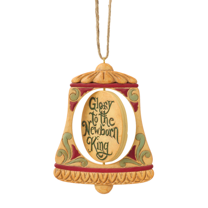 Jim Shore Heartwood Creek: Holy Family In Bell Rotating Hanging Ornament sparkle-castle