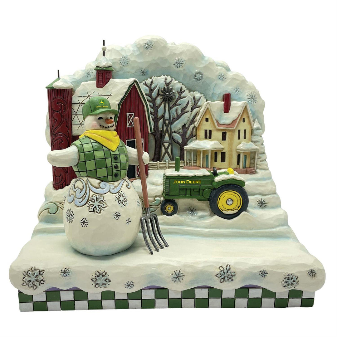 Jim Shore John Deere: Snowman Layered Scene Figurine sparkle-castle