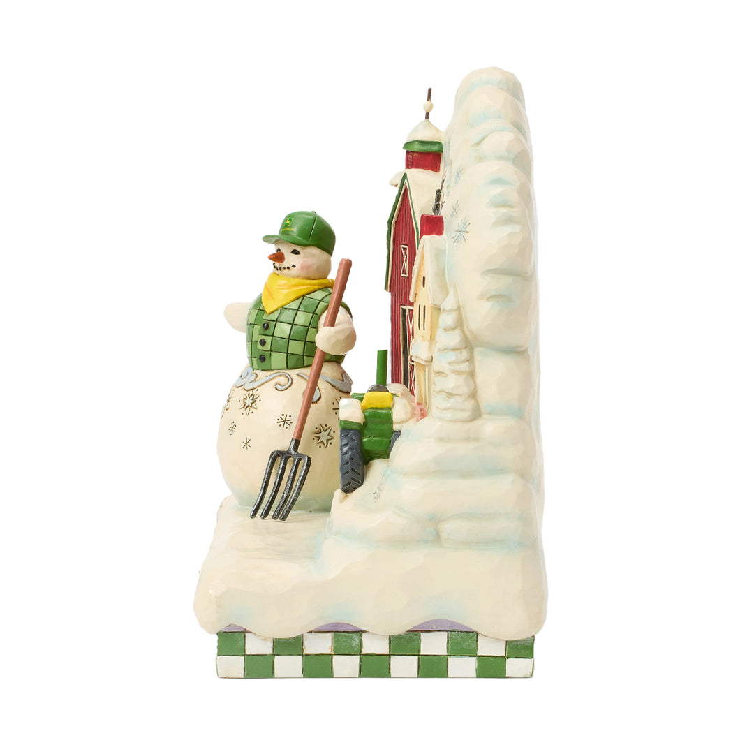 Jim Shore John Deere: Snowman Layered Scene Figurine sparkle-castle