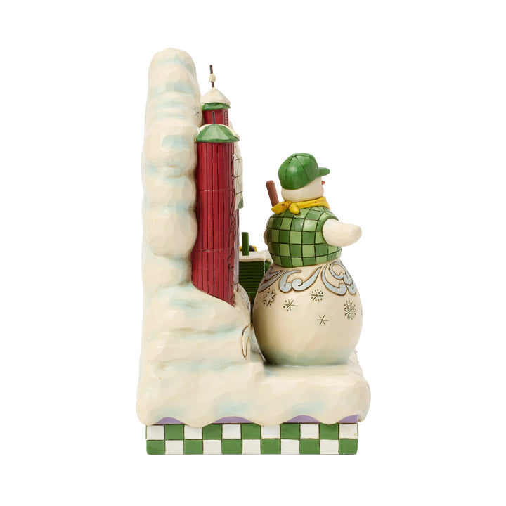 Jim Shore John Deere: Snowman Layered Scene Figurine sparkle-castle