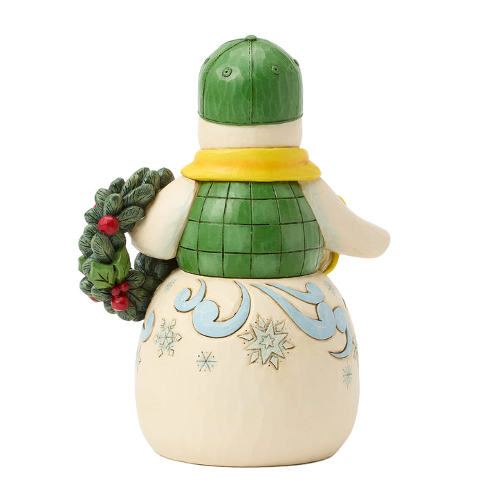 Jim Shore John Deere: Snowman in John Deere Hat Figurine sparkle-castle