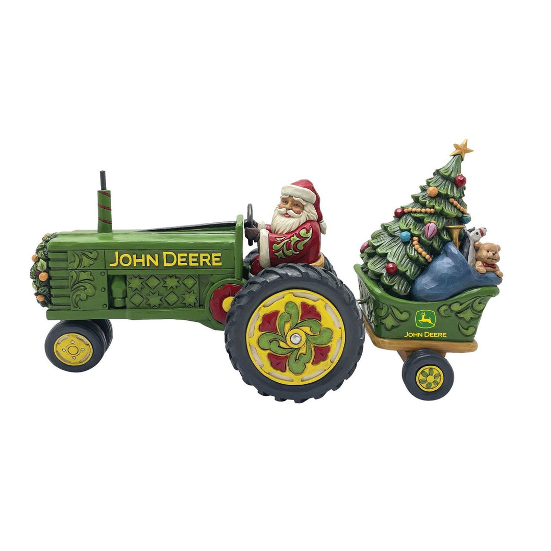 Jim Shore John Deere: Santa on Tractor with Toys Figurine sparkle-castle