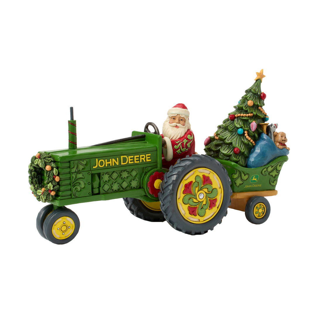 Jim Shore John Deere: Santa on Tractor with Toys Figurine sparkle-castle