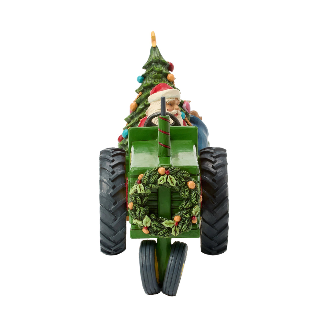 Jim Shore John Deere: Santa on Tractor with Toys Figurine sparkle-castle