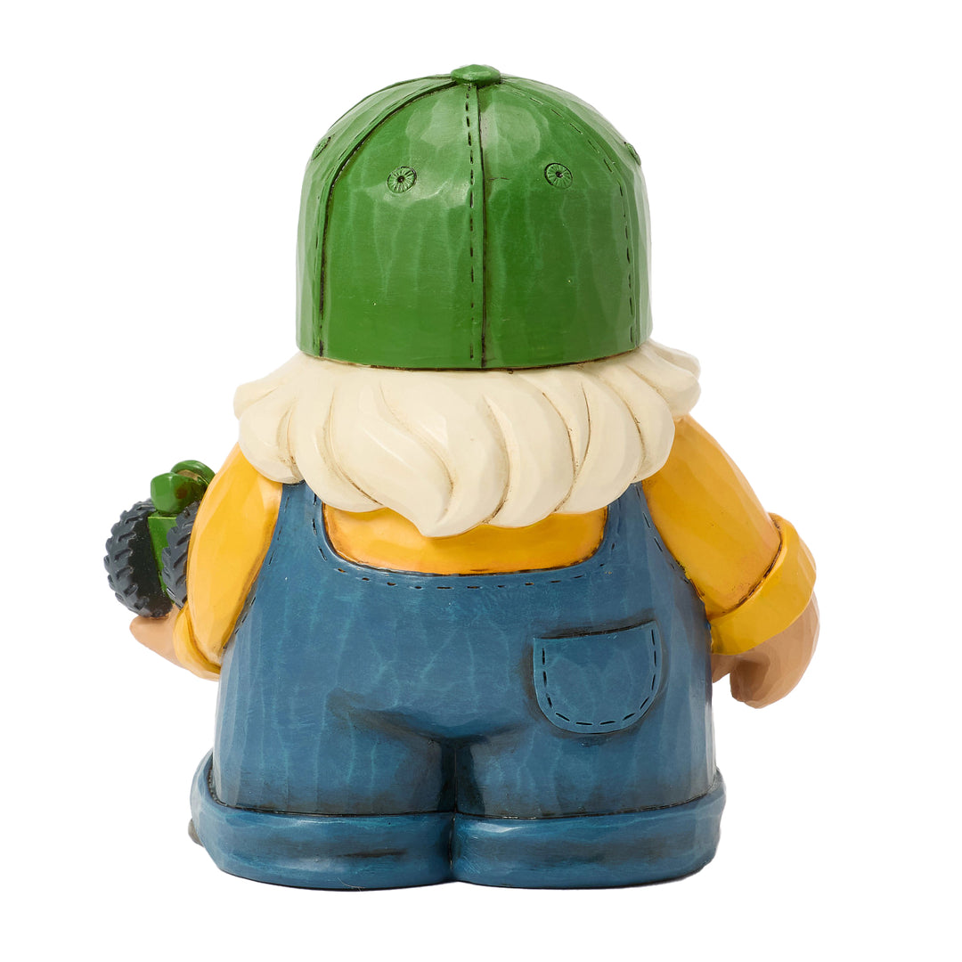 Jim Shore John Deere: Gnome Holding Deere Tractor Figurine sparkle-castle