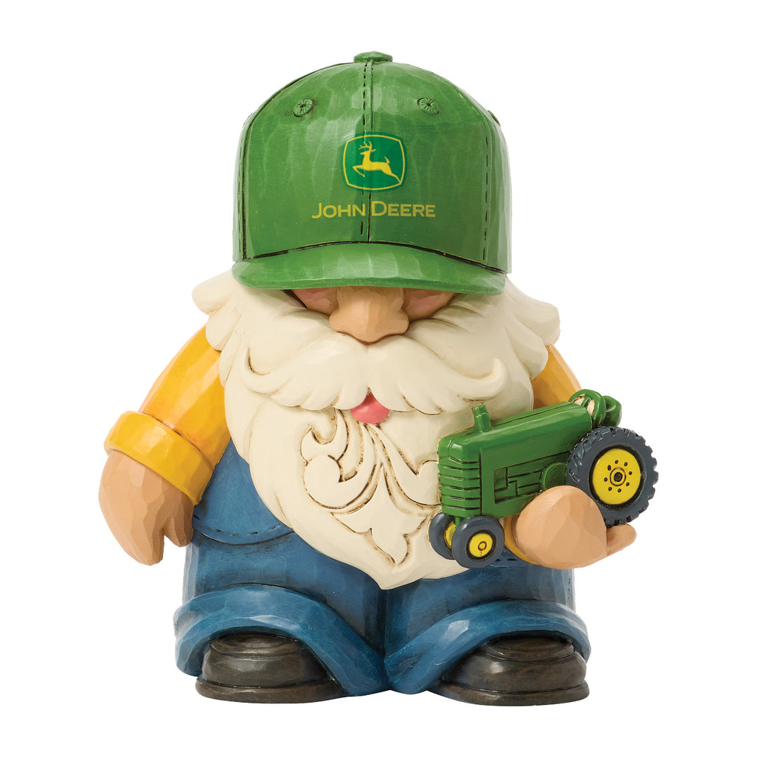 Jim Shore John Deere: Gnome Holding Deere Tractor Figurine sparkle-castle