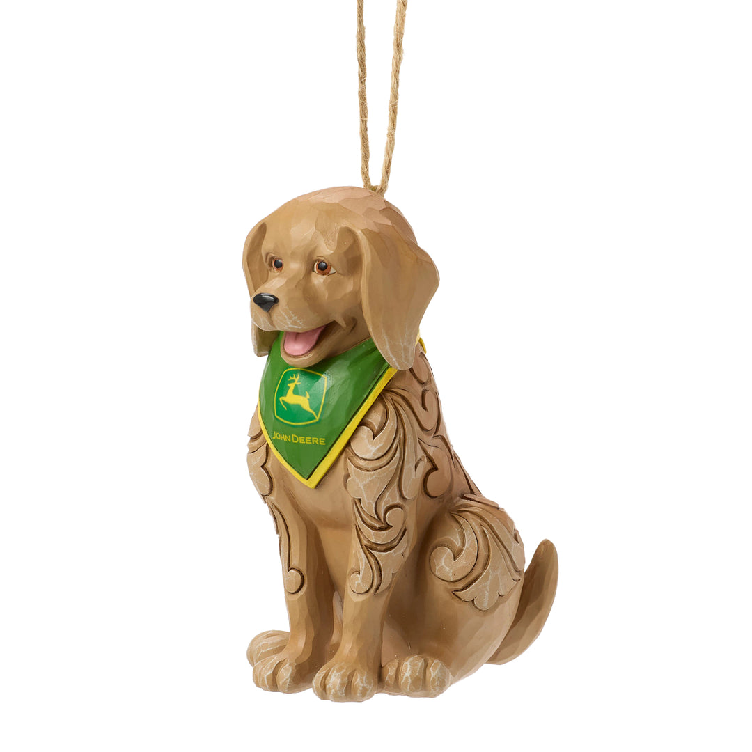 Jim Shore John Deere: Dog Wearing Bandana Hanging Ornament sparkle-castle