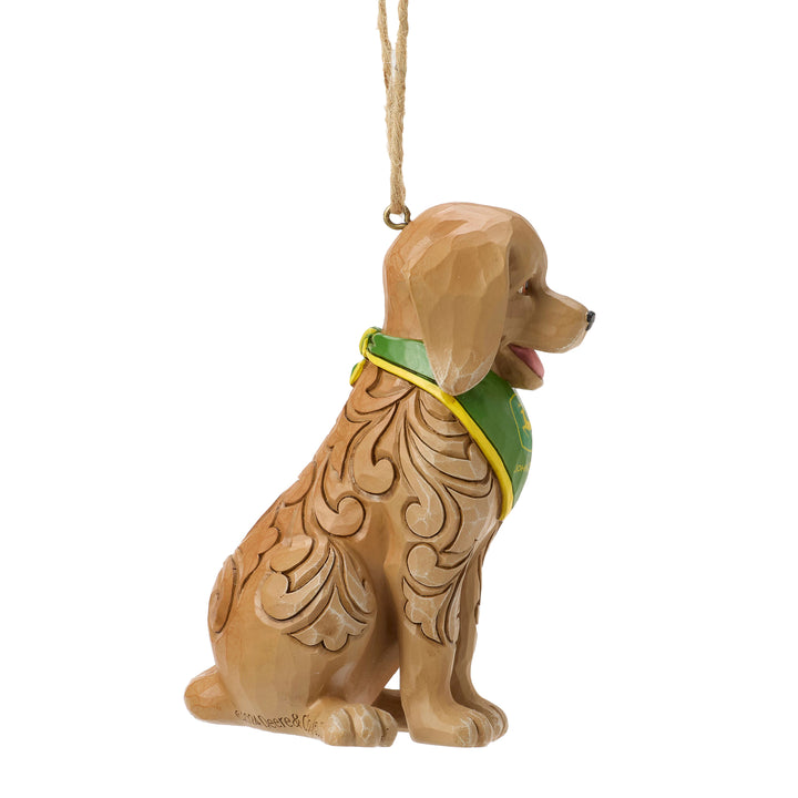 Jim Shore John Deere: Dog Wearing Bandana Hanging Ornament sparkle-castle