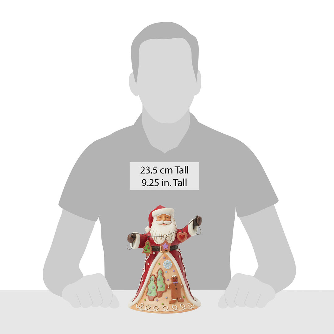 Jim Shore Heartwood Creek: Gingerbread Christmas Santa With Cookie Garland Figurine sparkle-castle