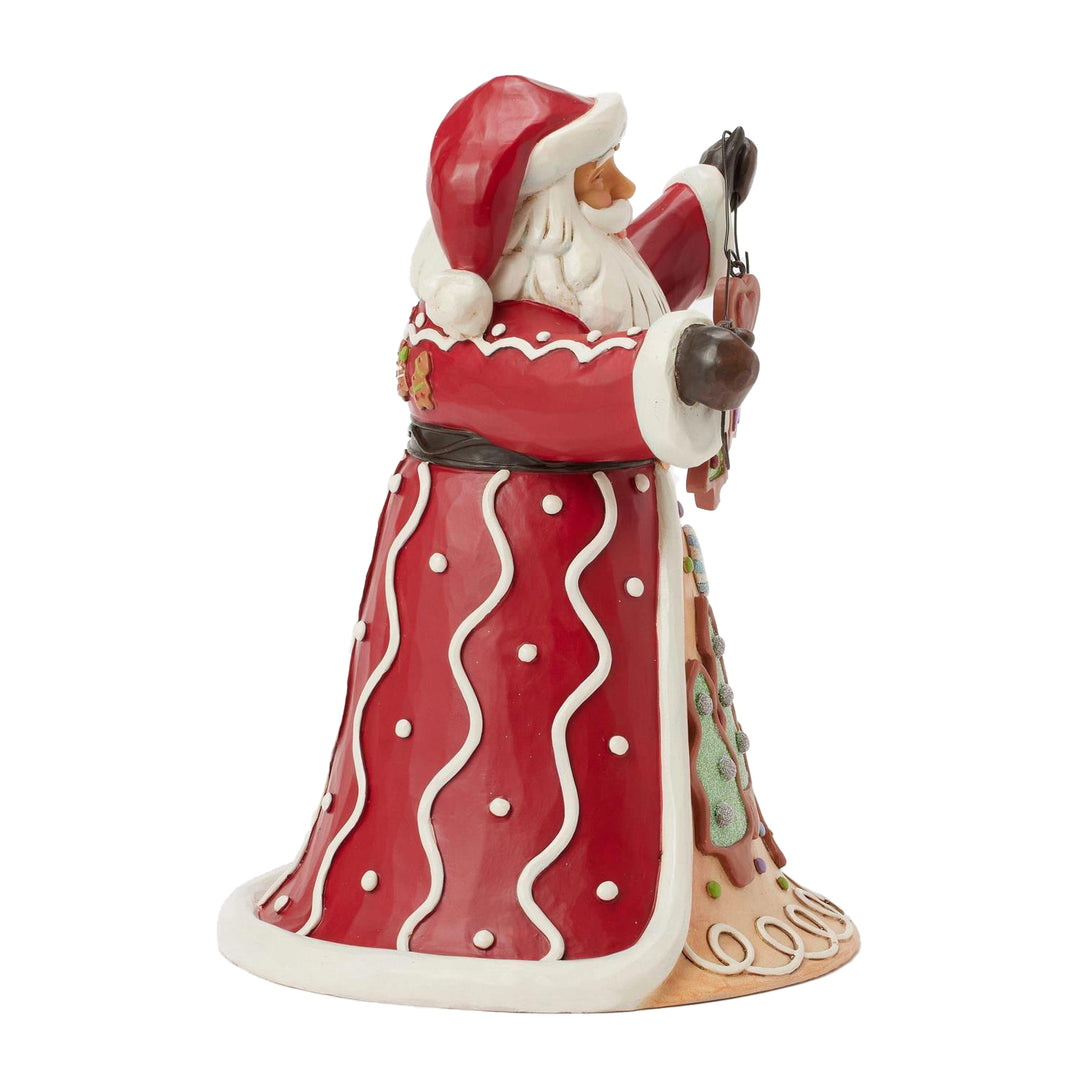 Jim Shore Heartwood Creek: Gingerbread Christmas Santa With Cookie Garland Figurine sparkle-castle