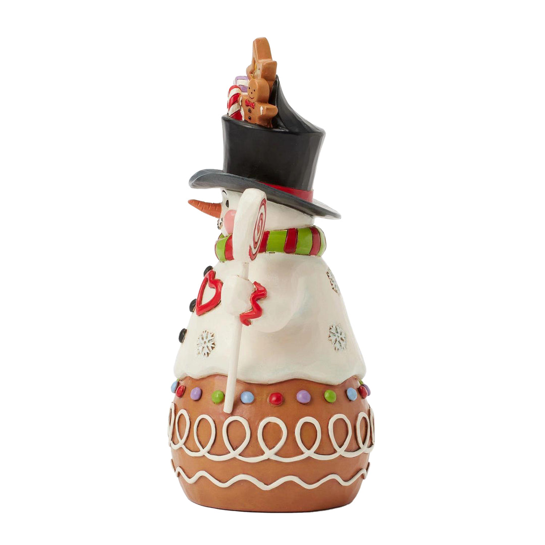 Jim Shore Heartwood Creek: Gingerbread Christmas Snowman With Top Hat Figurine sparkle-castle