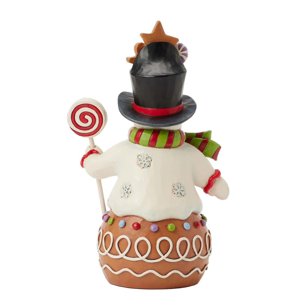 Jim Shore Heartwood Creek: Gingerbread Christmas Snowman With Top Hat Figurine sparkle-castle