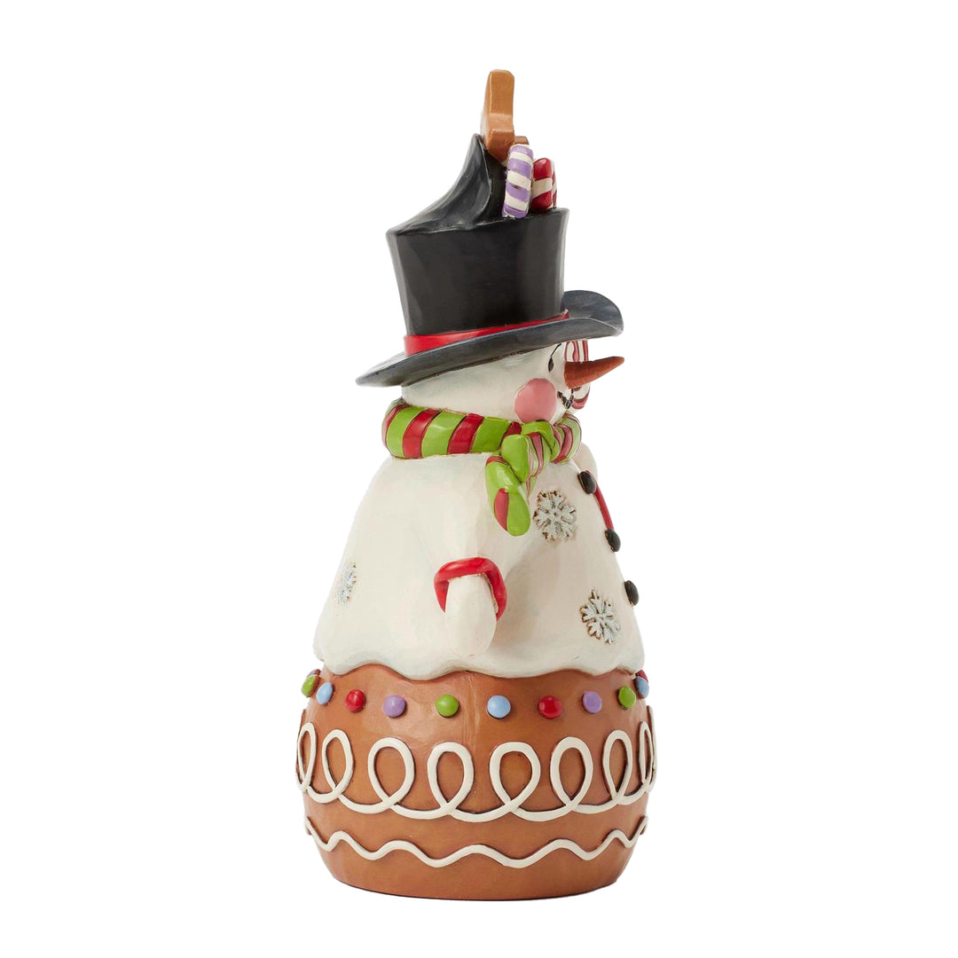 Jim Shore Heartwood Creek: Gingerbread Christmas Snowman With Top Hat Figurine sparkle-castle