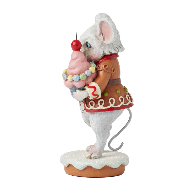 Jim Shore Heartwood Creek: Gingerbread Christmas Boy Mouse With Cupcake Figurine sparkle-castle