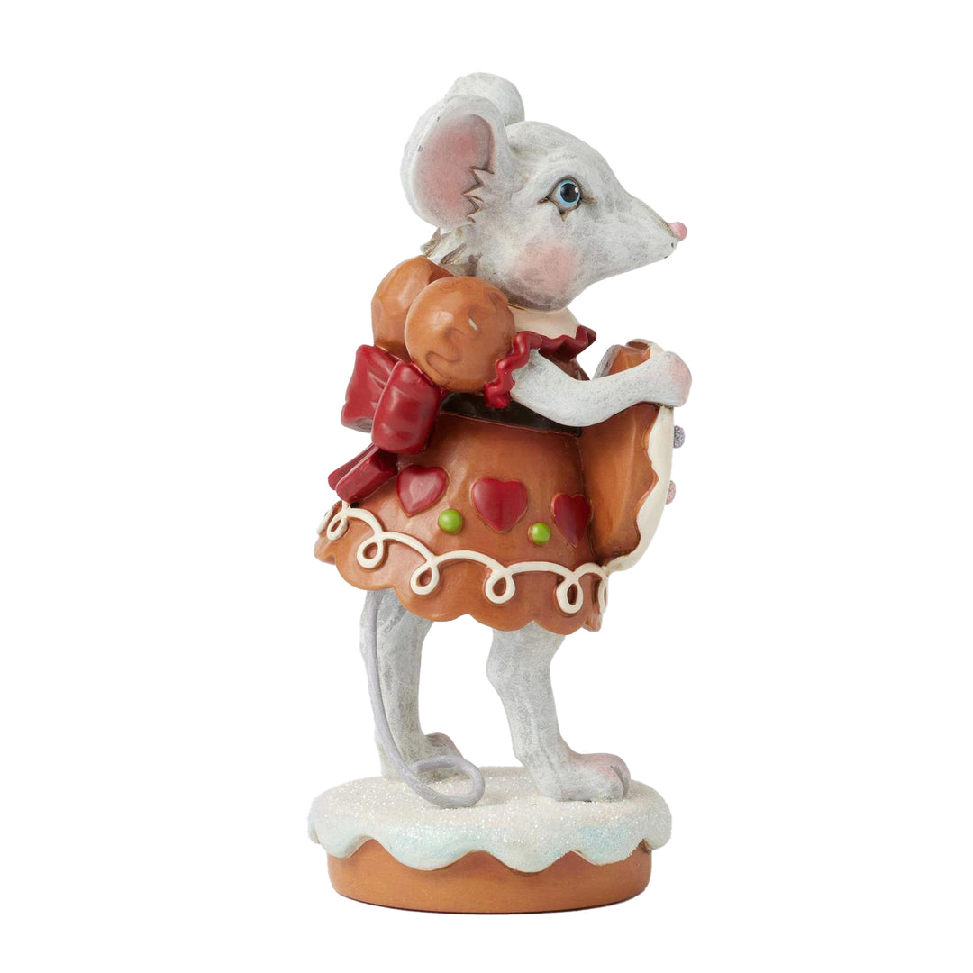 Jim Shore Heartwood Creek: Gingerbread Christmas Girl Mouse With Cookie Figurine sparkle-castle