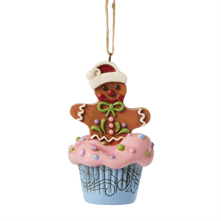 Jim Shore Heartwood Creek: Gingerbread Christmas Cupcake Hanging Ornament sparkle-castle