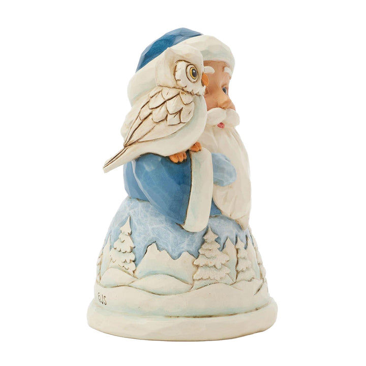 Jim Shore Heartwood Creek: Blue Santa with Owl Miniature Figurine sparkle-castle