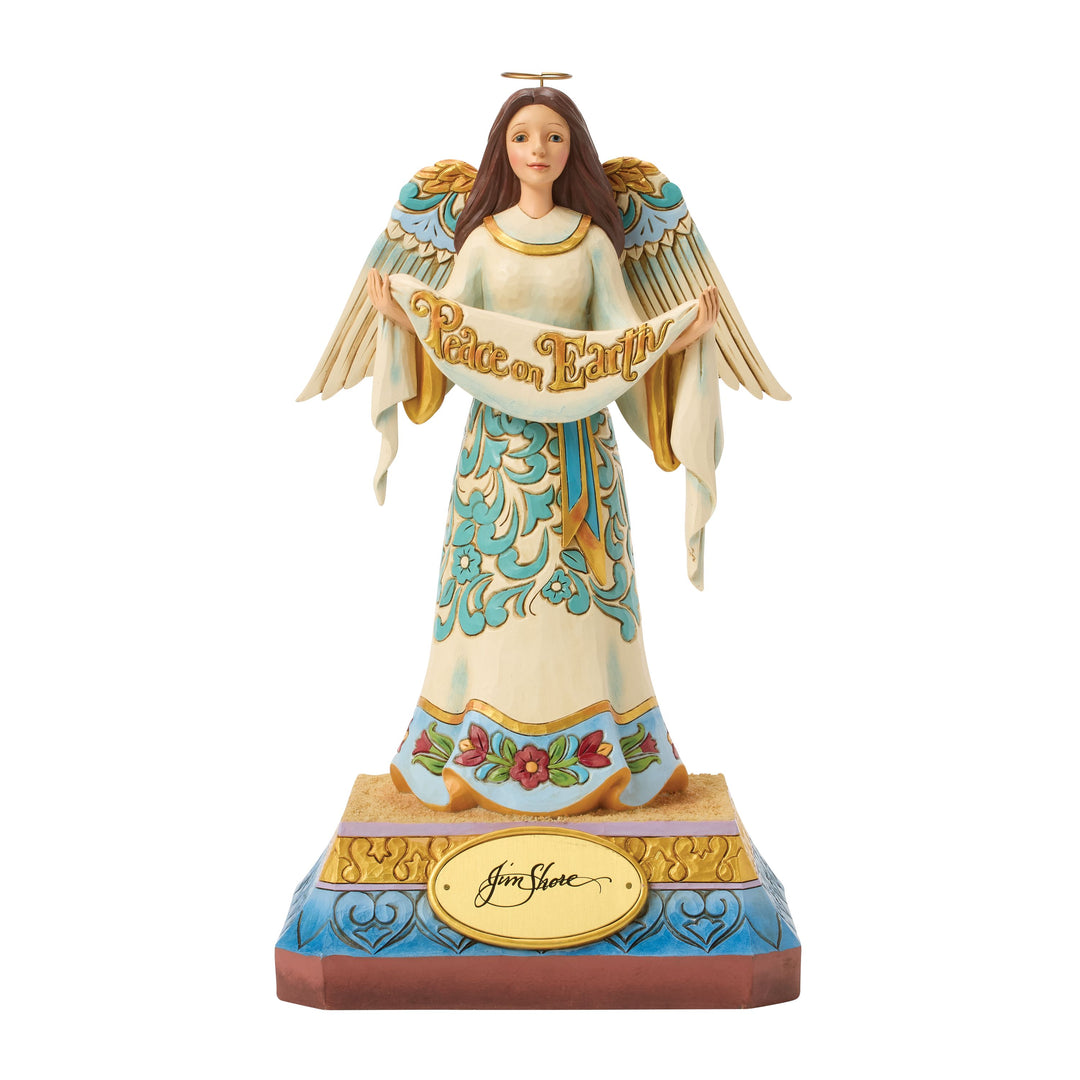 Jim Shore Heartwood Creek: Peace On Earth Angel Figurine sparkle-castle