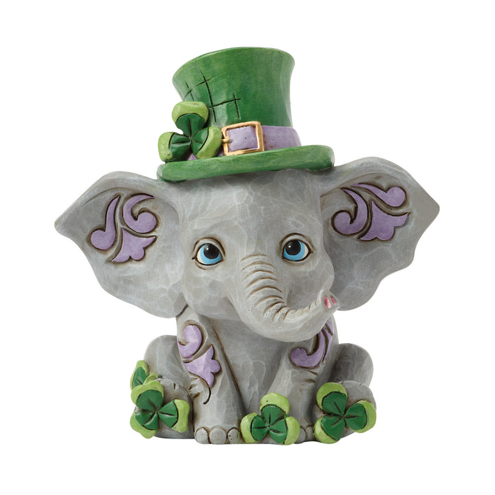 Jim Shore Heartwood Creek: Elephant With Leprechaun Hat Figurine sparkle-castle