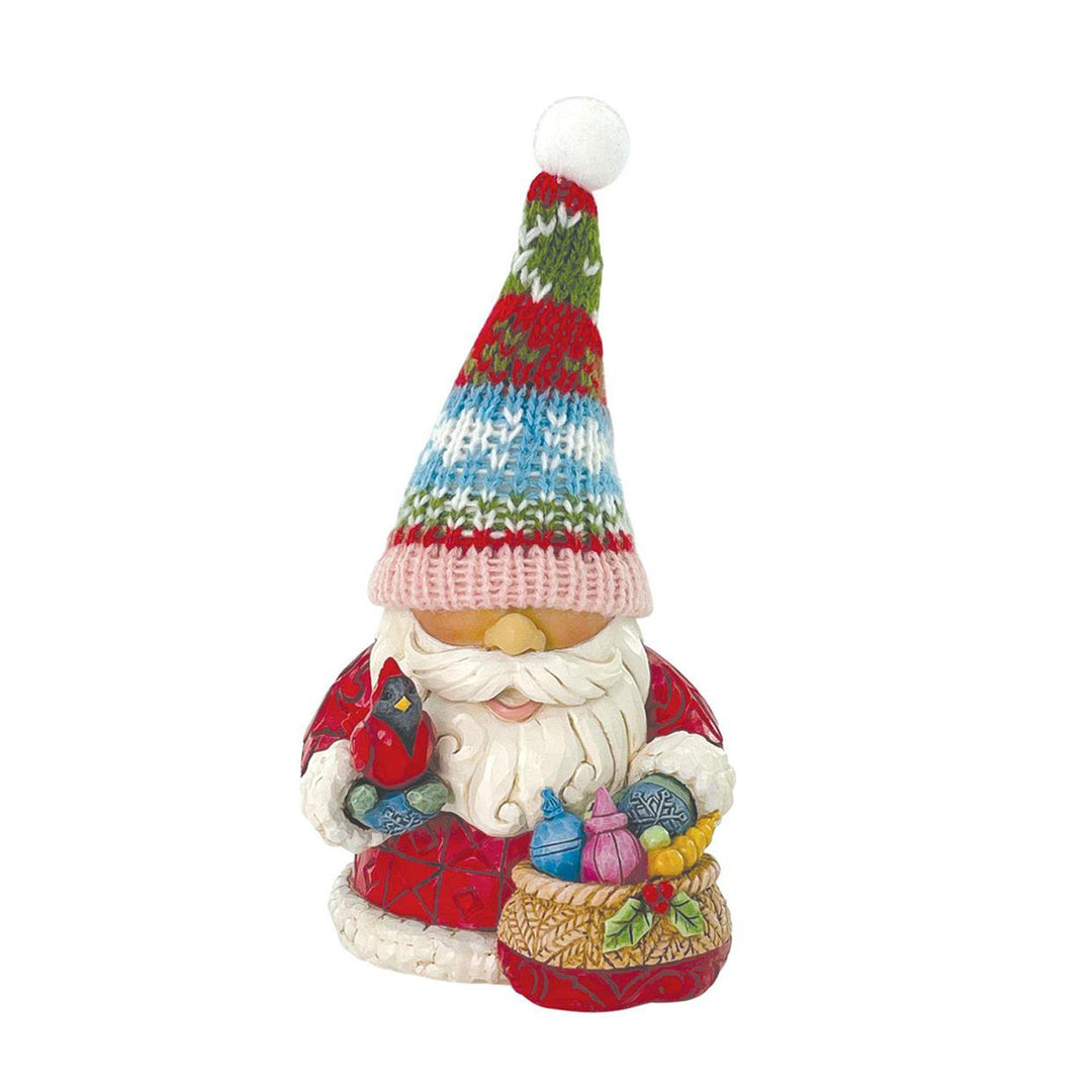 Jim Shore Heartwood Creek: Holiday Gnome In Knit Hat Figurine sparkle-castle