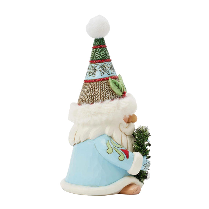 Jim Shore Heartwood Creek: Gnome Wreath & Fur Hat Figurine sparkle-castle