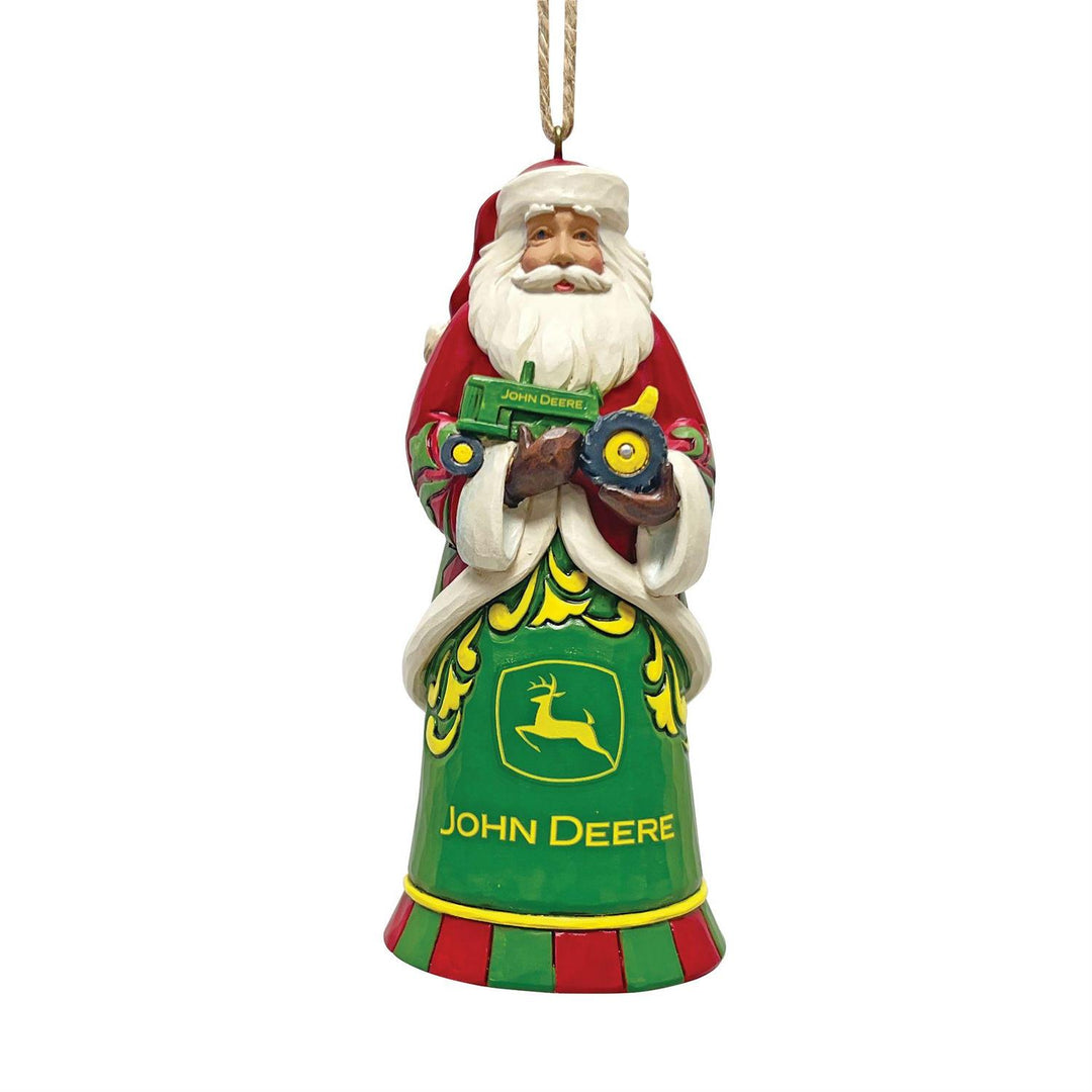 Jim Shore John Deere: Santa with Tractor Hanging Ornament sparkle-castle