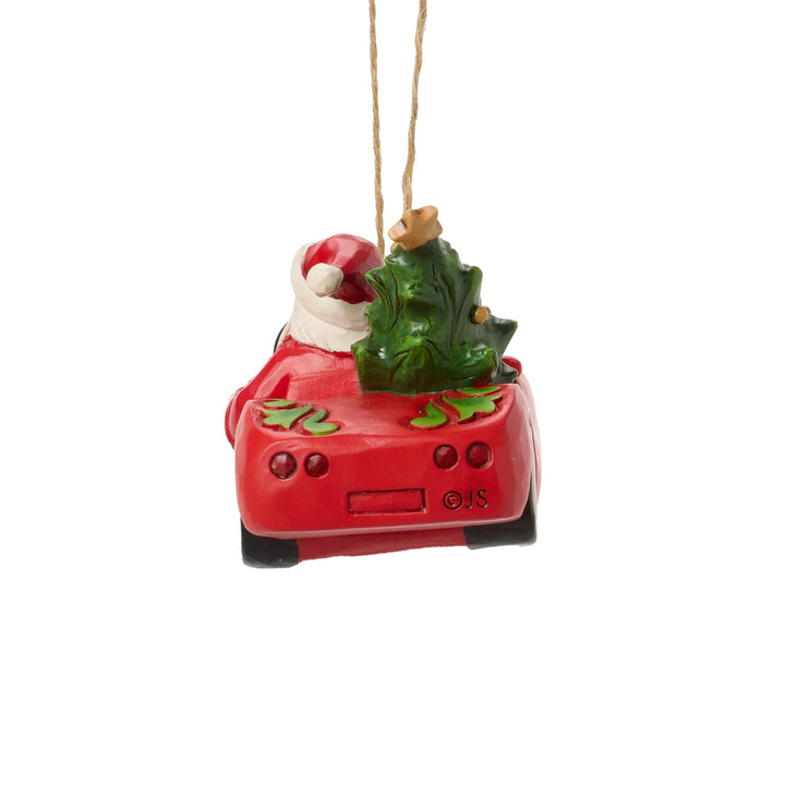 Jim Shore Heartwood Creek: Santa in Sports Car Hanging Ornament sparkle-castle