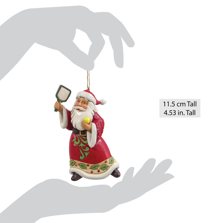 Jim Shore Heartwood Creek: Pickleball Santa Hanging Ornament sparkle-castle