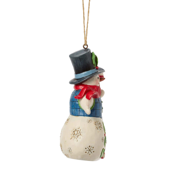 Jim Shore Heartwood Creek: Snowman With Candy Cane Hanging Ornament sparkle-castle