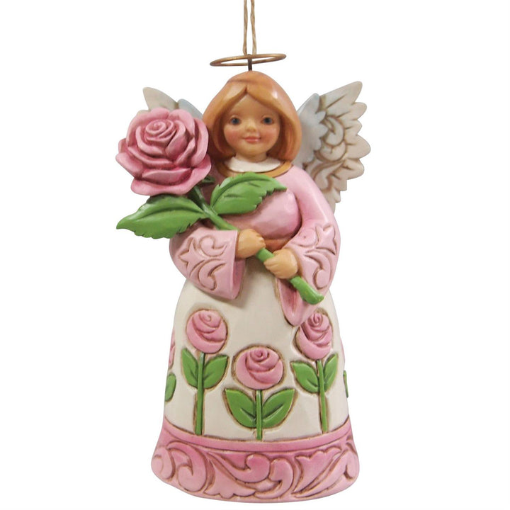 Jim Shore Heartwood Creek: 13th Annual The Rose Angel With Oversized Rose Hanging Ornament sparkle-castle