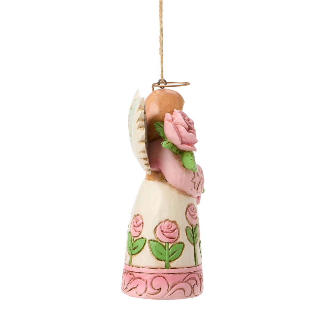 Jim Shore Heartwood Creek: 13th Annual The Rose Angel With Oversized Rose Hanging Ornament sparkle-castle