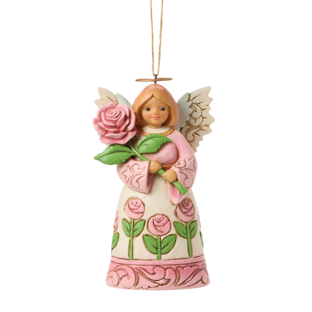 Jim Shore Heartwood Creek: 13th Annual The Rose Angel With Oversized Rose Hanging Ornament sparkle-castle