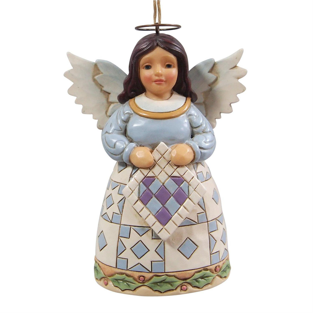 Jim Shore Heartwood Creek: Quilt Angel Hanging Ornament sparkle-castle