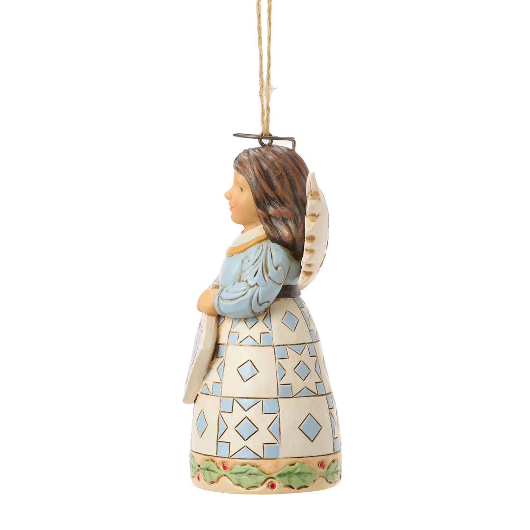 Jim Shore Heartwood Creek: Quilt Angel Hanging Ornament sparkle-castle