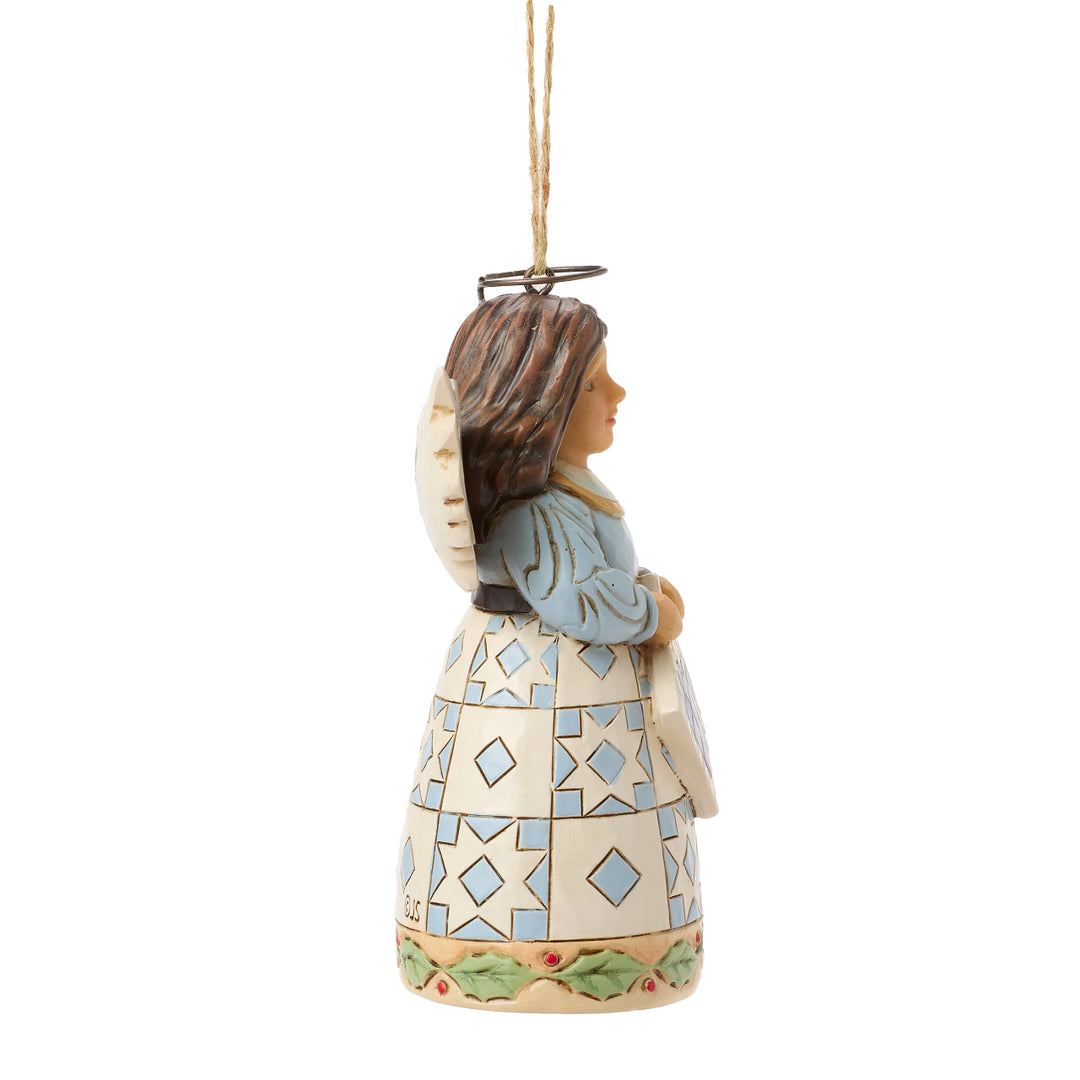 Jim Shore Heartwood Creek: Quilt Angel Hanging Ornament sparkle-castle