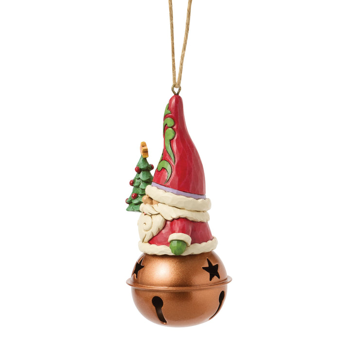 Jim Shore Heartwood Creek: Christmas Gnome on Jingle Bell Hanging Ornament sparkle-castle