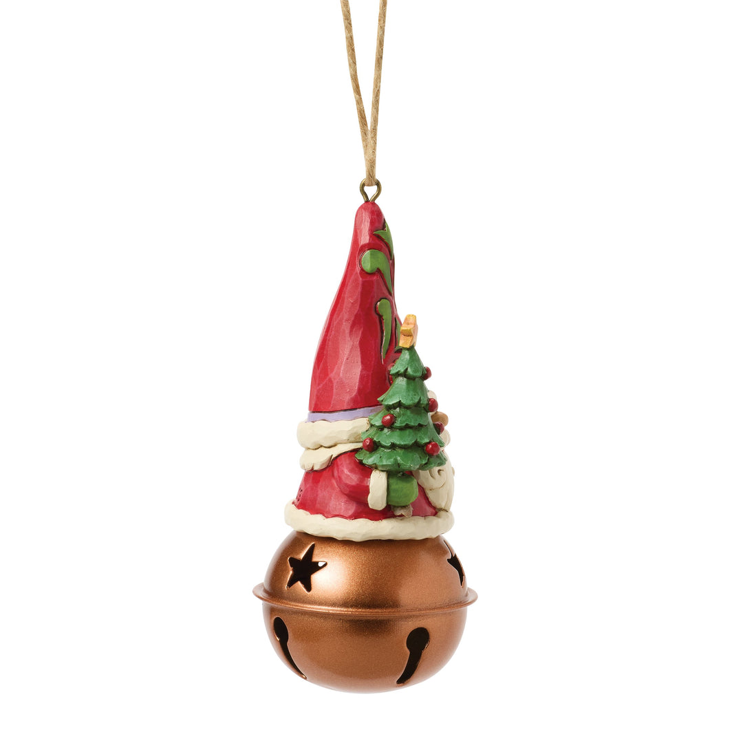 Jim Shore Heartwood Creek: Christmas Gnome on Jingle Bell Hanging Ornament sparkle-castle