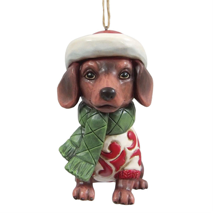 Jim Shore Heartwood Creek: Christmas Dog Dachshund Hanging Ornament sparkle-castle