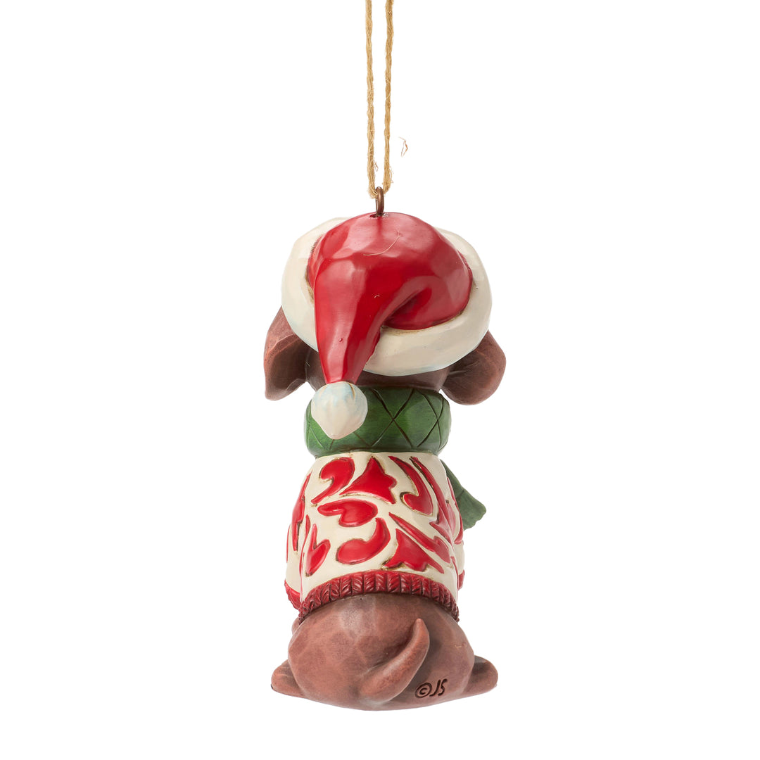 Jim Shore Heartwood Creek: Christmas Dog Dachshund Hanging Ornament sparkle-castle