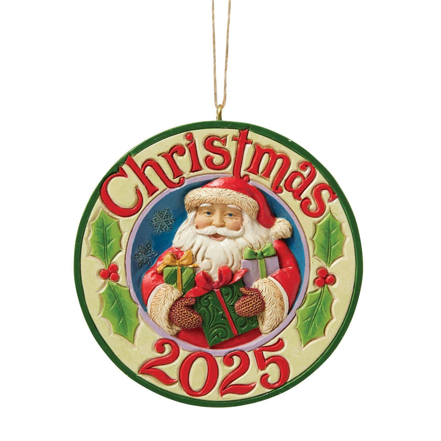 Jim Shore Heartwood Creek: Dated 2025 Annual Santa With Gifts Hanging Ornament sparkle-castle