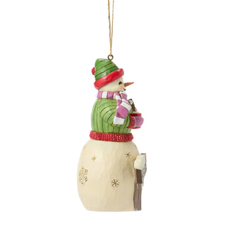 Jim Shore Hershey: Snowman with Hershey Sign Hanging Ornament sparkle-castle