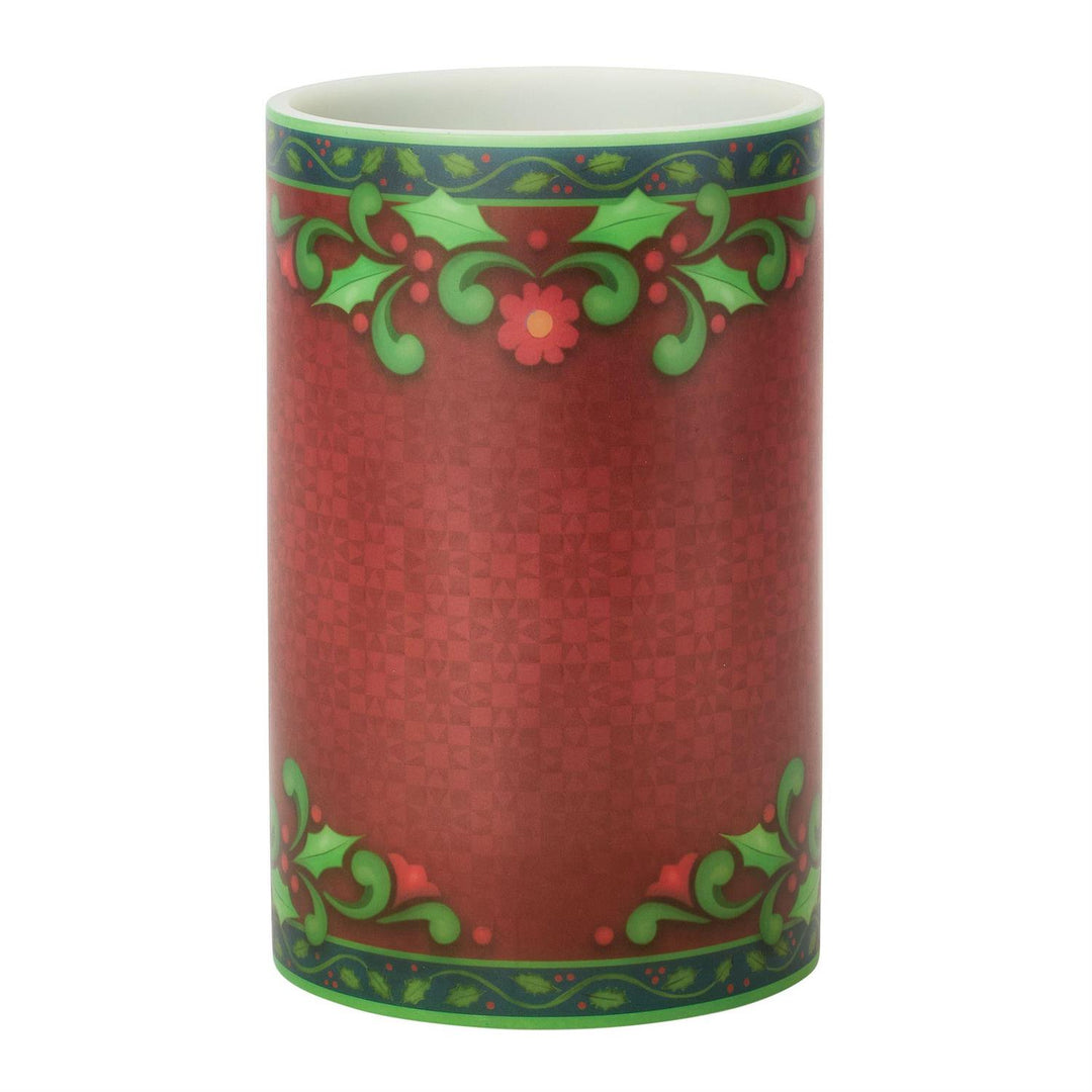 Jim Shore Heartwood Creek: Red & Green Candle Sleeve sparkle-castle