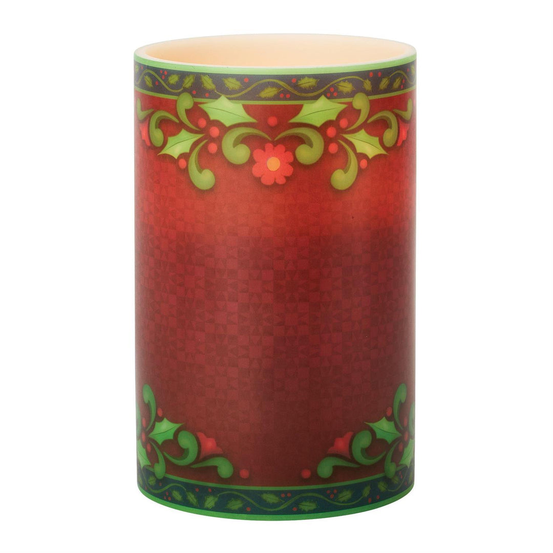 Jim Shore Heartwood Creek: Red & Green Candle Sleeve sparkle-castle