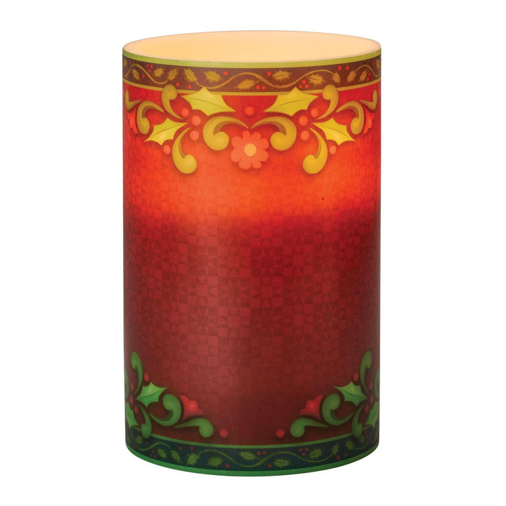 Jim Shore Heartwood Creek: Red & Green Candle Sleeve sparkle-castle