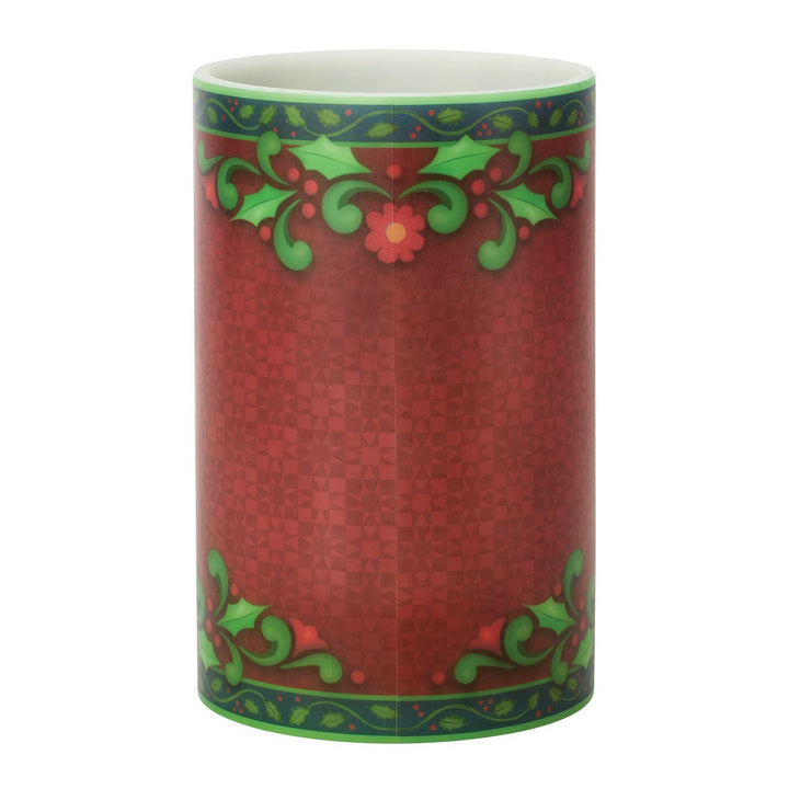 Jim Shore Heartwood Creek: Red & Green Candle Sleeve sparkle-castle