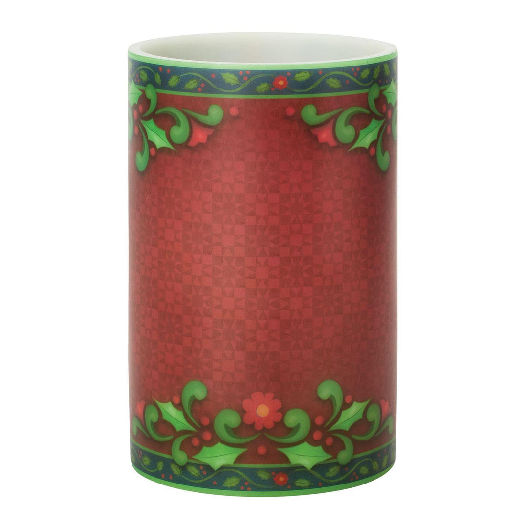 Jim Shore Heartwood Creek: Red & Green Candle Sleeve sparkle-castle