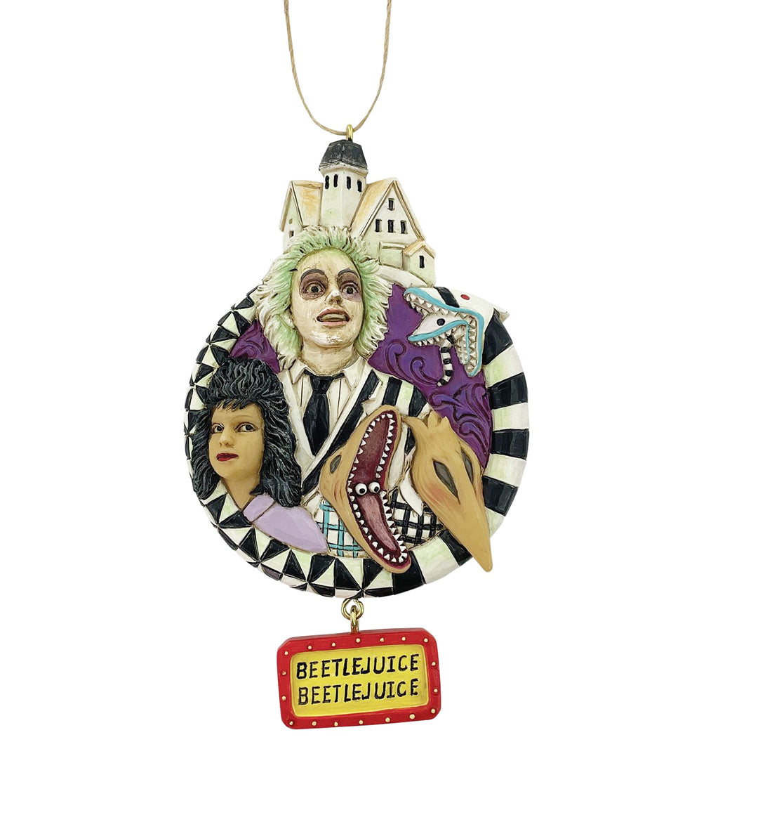 Jim Shore Beetlejuice: Beetlejuice Group Hanging Ornament sparkle-castle