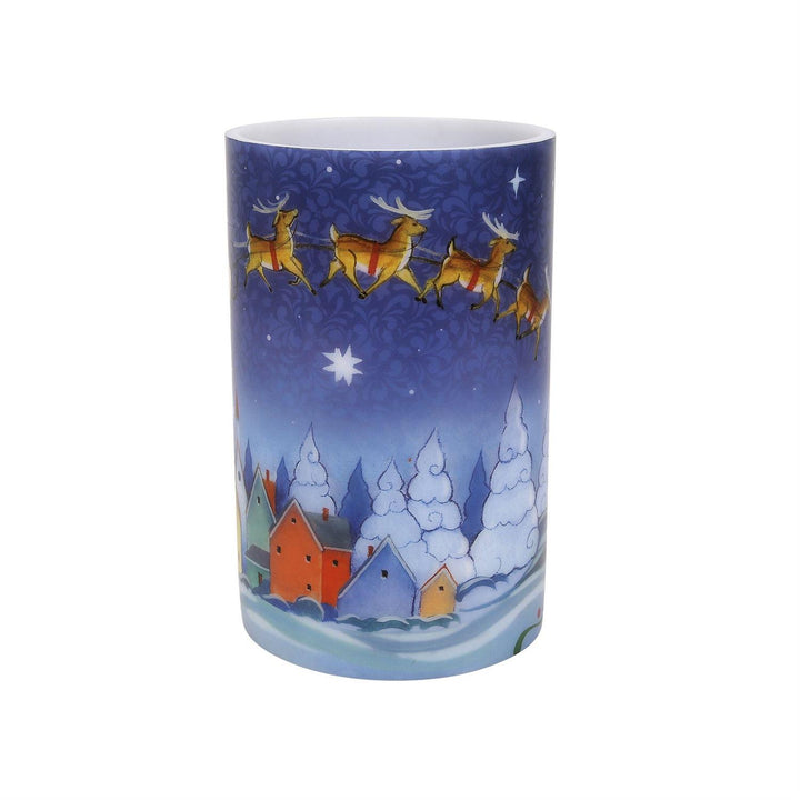 Jim Shore Heartwood Creek: Santa in Sleigh Candle Sleeve sparkle-castle